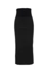 Dolce & Gabbana High Waist Midi Length Skirt With Back Slit In Black