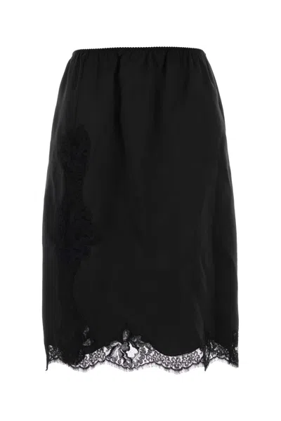 DOLCE & GABBANA BLACK SATIN SKIRT