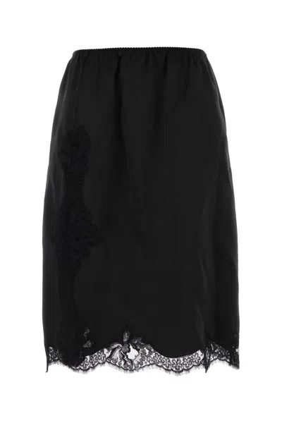 DOLCE & GABBANA DOLCE & GABBANA BLACK SATIN SKIRT