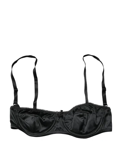 Dolce & Gabbana Black Semi-pad Underwire Balconette Bra Underwear In Blue