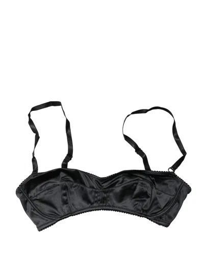 Dolce & Gabbana Black Semi-pad Underwire Balconette Bra Underwear In Blue