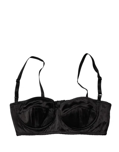 Dolce & Gabbana Black Semi-pad Underwire Balconette Bra Women's Underwear