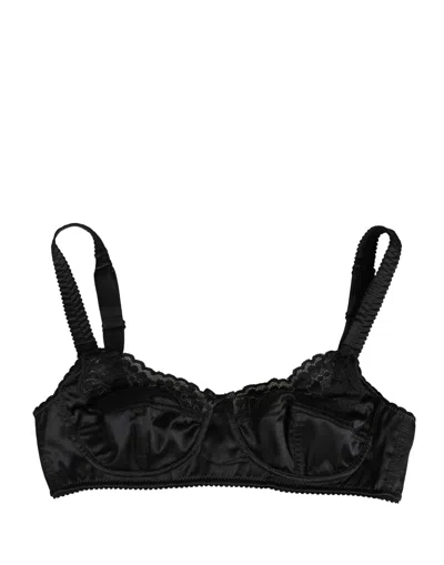 Dolce & Gabbana Black Semi-pad Underwire Balconette Bra Women's Underwear