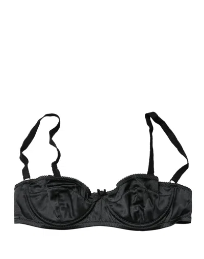 Dolce & Gabbana Black Semi-pad Underwire Balconette Bra Women's Underwear