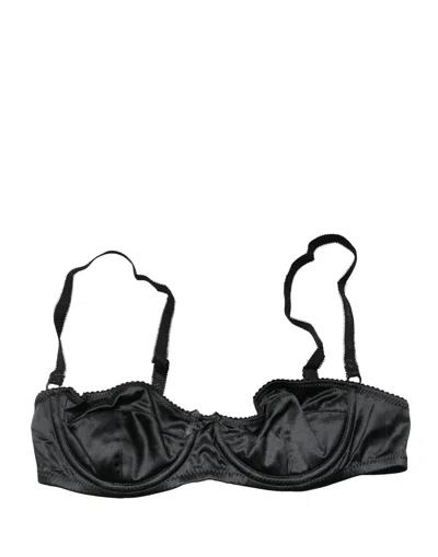 Dolce & Gabbana Black Semi-pad Underwire Balconette Bra Women's Underwear