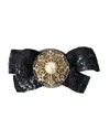 Dolce & Gabbana Black Sequin Pearl Handmade Brooch Hair Pin In Black