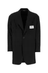 Dolce & Gabbana Black Shantung Oversize Blazer In Black