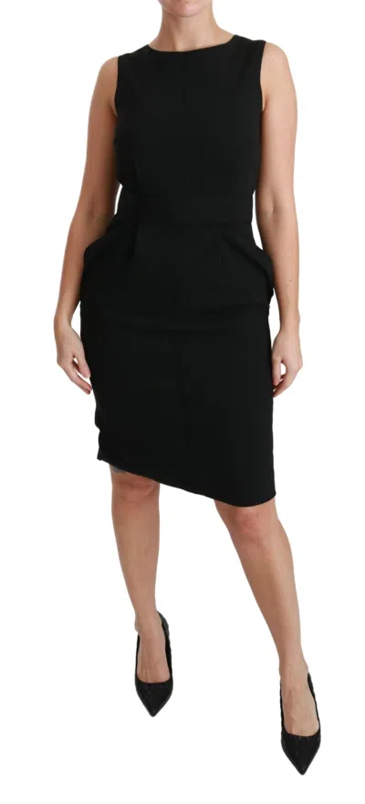 Dolce & Gabbana Black Sheath Stretch Formal Women's Dress