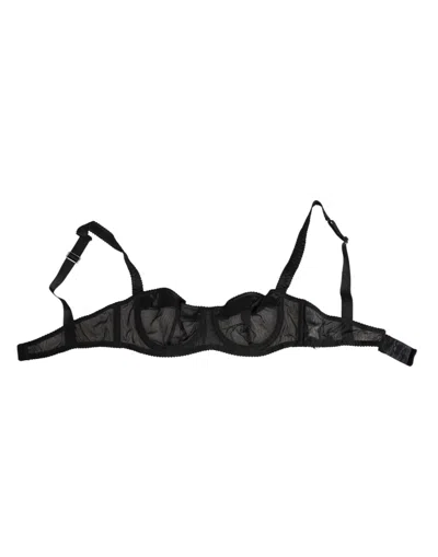 Dolce & Gabbana Black Sheer Mesh Underwire Bra  Women's Underwear