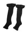 Dolce & Gabbana Black Sheer Nylon Logo Band Over-the-knee Stocking Socks In Black