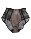 Dolce & Gabbana Black Sheer Polka Dot Lace High Waist Underwear In Black