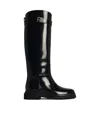 Dolce & Gabbana Black Shiny Leather Boots In Black