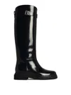 Dolce & Gabbana Black Shiny Leather Boots In Negro