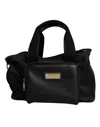 Dolce & Gabbana Black Shoulder Strap Pet Carry Logo Plaque Bag In Black