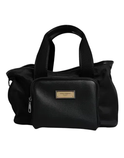 Dolce & Gabbana Black Shoulder Strap Pet Carry Logo Plaque Men's Bag
