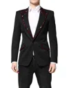 Dolce & Gabbana Black Sicilia Crystalembellished Coat Blazer