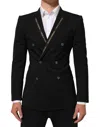 Dolce & Gabbana Black Sicilia Double Breasted Jacket Blazer In Black