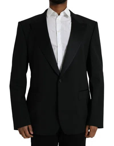 Dolce & Gabbana Black Sicilia Single Breasted Coat Blazer