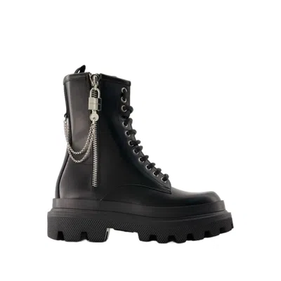 Dolce & Gabbana Black Sicily Boots - Leather - Black