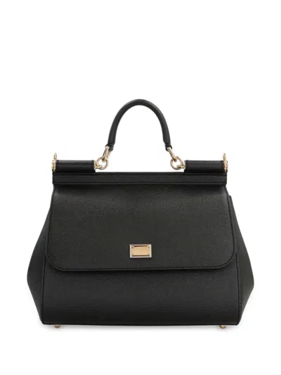 Dolce & Gabbana Black Sicily Large Satchel