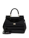 Dolce & Gabbana Sicily Kim Animalier Print Medium Leather Bag In Black