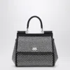 Dolce & Gabbana Black Sicily Medium Handbag With Crystals