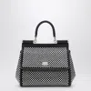 Dolce & Gabbana Black Sicily Medium Handbag With Crystals In Black