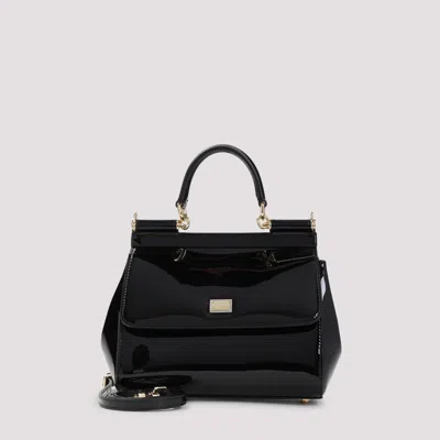 Dolce & Gabbana Black Sicily Medium Satchel