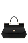Dolce & Gabbana Black Leather Medium Sicily Handbag