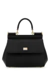 Dolce & Gabbana Black Leather Medium Sicily Handbag