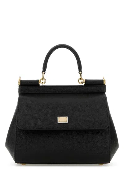 Dolce & Gabbana Black Sicily Medium Satchel