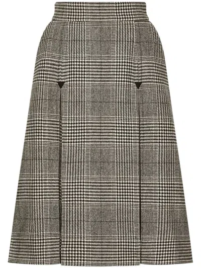 Dolce & Gabbana Pied De Poule Midi Skirt In S8100