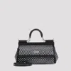Dolce & Gabbana Small Sicily Rhinestone-embellished Shoulder Bag In Black