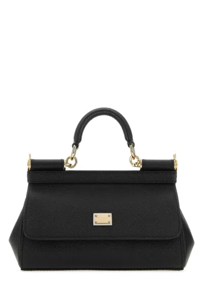 Dolce & Gabbana Women Sicily Small Leather Handbag In Black