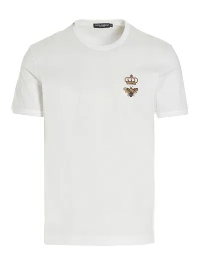 Dolce & Gabbana Embroidered Cotton T-shirt In White