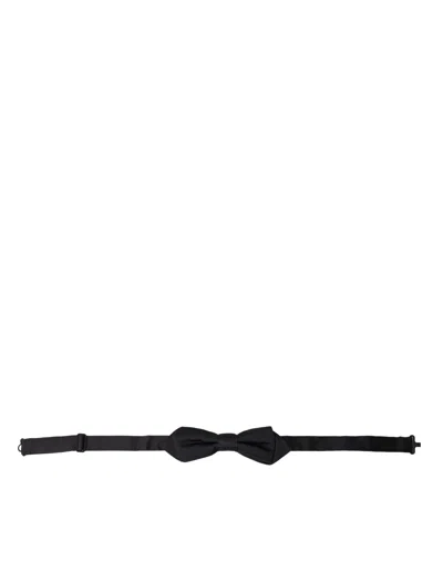 DOLCE & GABBANA DOLCE & GABBANA BLACK SILK ADJUSTABLE NECK MEN BOW MEN'S TIE