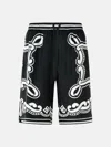 Dolce & Gabbana Black Silk Bermuda Shorts In Black