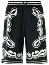 Dolce & Gabbana Elastic Drawstring Waist Shorts In Black