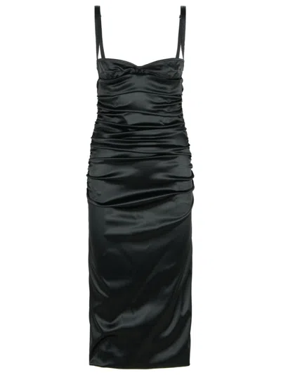 DOLCE & GABBANA DOLCE & GABBANA BLACK SILK BLEND DRESS