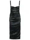 Dolce & Gabbana Silk Blend Dress Spaghetti Straps In Black