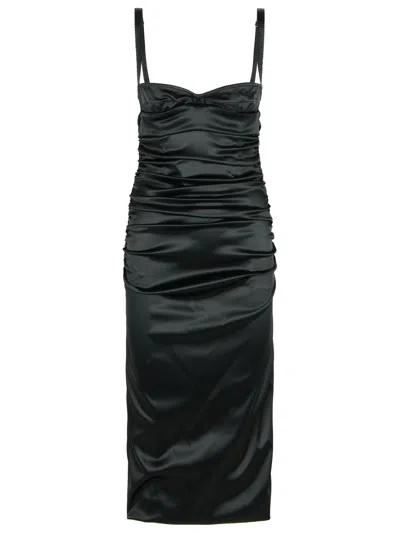 DOLCE & GABBANA BLACK SILK BLEND DRESS