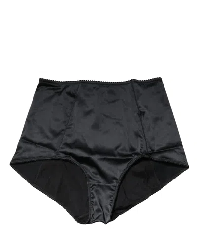 Dolce & Gabbana Black Silk Blend High Waist Girdle Panty Underwear