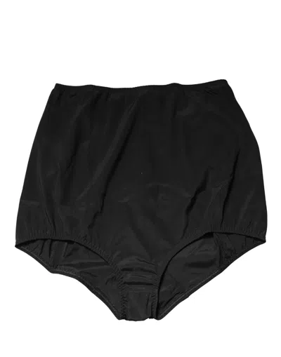 Dolce & Gabbana Black Silk Blend High Waist Girdle Panty Underwear In Blue