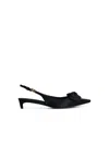 Dolce & Gabbana Satin Slingback Pumps In Black