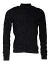 Dolce & Gabbana Black Silk Crew Neck Men Cardigan Sweater In Black