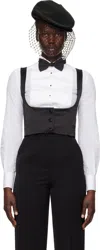 Dolce & Gabbana Black Silk Duchesse Single Breasted Tuxedo Vest In N0000 Nero