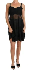 Dolce & Gabbana Black Silk Lace Dress Chemise Women's Lingerie In Black