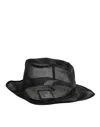 Dolce & Gabbana Black Silk Mesh Bucket Men Fisherman Cap Hat In Black