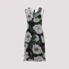 Dolce & Gabbana Silk Dress With Floral Print Dresses Multicolor In Black