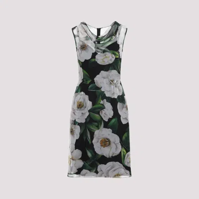 DOLCE & GABBANA MULTICOLOR FLORAL PRINT DRESS